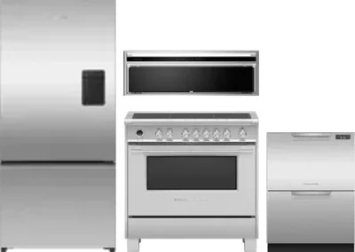 4 Piece Package Includes Refrigerator, Range, Hood And Dishwasher